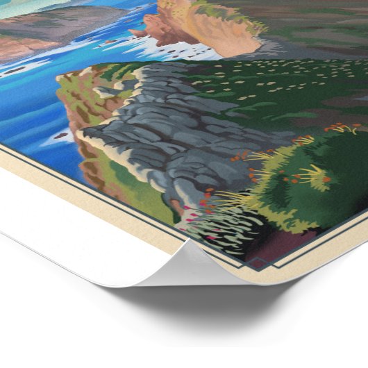 Kanaaleilanden Nationaal Park Litho Kunstwerk Post Poster (Hoek)