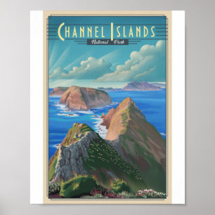 Kanaaleilanden Nationaal Park Litho Kunstwerk Post Poster