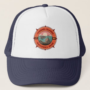 Kanaaleilanden Nationaal Park Retro Compass Emblee Trucker Pet