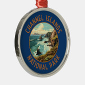 Kanaaleilanden Nationaal Park Retro Distress Art Metalen Ornament (Rechts)