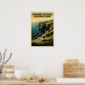 Kanaaleilanden Nationaal Park Retro Poster (Keuken)