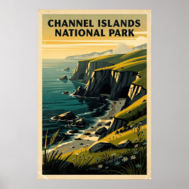 Kanaaleilanden Nationaal Park Retro Poster