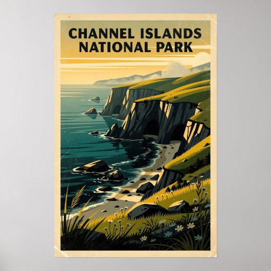 Kanaaleilanden Nationaal Park Retro Poster (Voorkant)