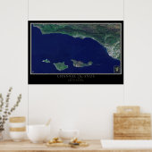 Kanaaleilanden Nationaal Park Satellite Map Poster (Keuken)