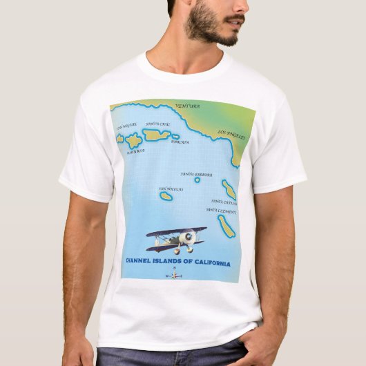 Kanaaleilanden van Californische kaart T-shirt (Voorkant)