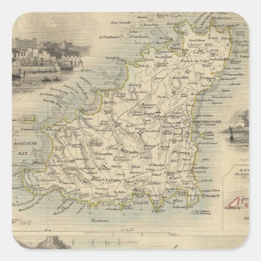 Kanaaleilanden Vierkante Sticker (Voorkant)