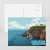 Kanaaleilanden Vuurtoren Kust Kunst Briefkaart (Voorkant / Achterkant)