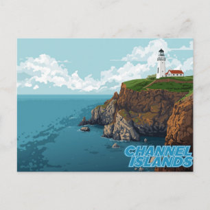 Kanaaleilanden Vuurtoren Kust Kunst Briefkaart