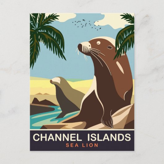 Kanaaleilanden, Zee Lion, Reizen Briefkaart (Voorkant)