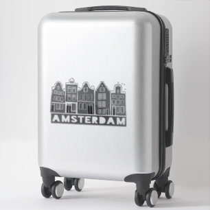 Kanaalhuis Amsterdam Holland Black White Sticker