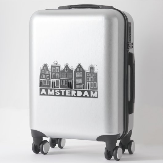 Kanaalhuis Amsterdam Holland Black White Sticker (Koffer)