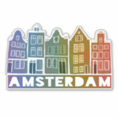 Kanaalhuis Amsterdam RegenboogHolland Nederlands R Sticker (Voorkant)