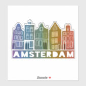 Kanaalhuis Amsterdam RegenboogHolland Nederlands R Sticker (Vel)