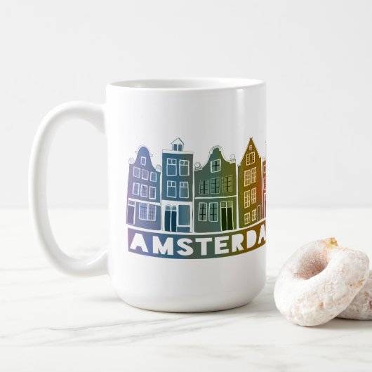 Kanaalhuis Regenboog Amsterdam Holland Nederlands  Koffiemok (Met donut)