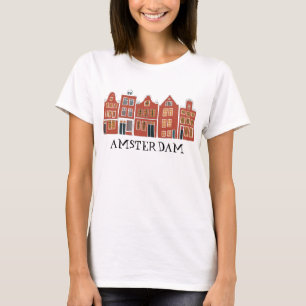 Kanaalhuis Row Amsterdam Holland Nederlands reizen T-shirt