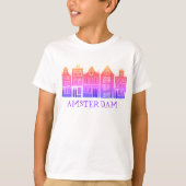 Kanaalhuis Row Amsterdam Holland Nederlands reizen T-shirt (Voorkant)