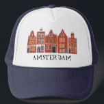 Kanaalhuis Row Amsterdam Holland Nederlands reizen Trucker Pet<br><div class="desc">Show je liefde voor Holland met dit mooie,  griezelige Amsterdam,  dat patroonkunst t-shirt. Maakt een geweldig verjaardagsgeschenk! U kunt het aanpassen en de tekst toevoegen of ook veranderen. Bekijk mijn winkel voor veel meer kleuren en patronen! En meer overeenkomende objecten zoals tassen,  t - shirts,  stickers en mokken.</div>