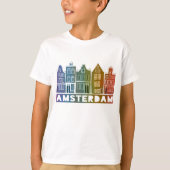 Kanaalhuis Row Amsterdam Holland Nederlands T-shirt (Voorkant)
