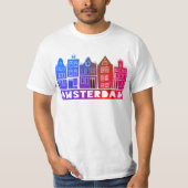 Kanaalhuis Row Amsterdam Holland Nederlands T-shirt (Voorkant)
