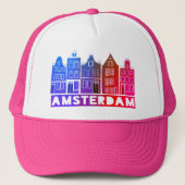 Kanaalhuis Roze Amsterdam Holland Nederlands reize Trucker Pet (Voorkant)