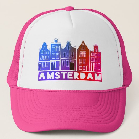 Kanaalhuis Roze Amsterdam Holland Nederlands reize Trucker Pet (Voorkant)