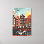Kanaalhuizen Amsterdam Canvas Afdruk (Voorkant)
