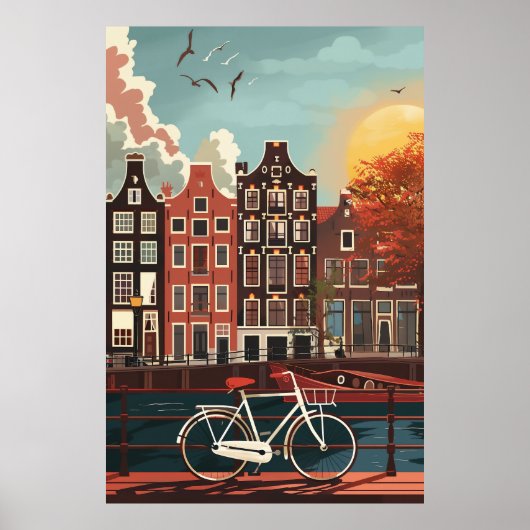 Kanaalhuizen Amsterdam Poster (Voorkant)