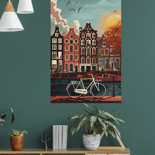 Kanaalhuizen Amsterdam Poster