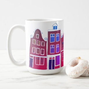Kanaalhuizen Row Amsterdam Nederland Roze Koffiemok