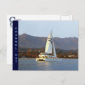 Kanaalkat op zonsondergang briefkaart (Voorkant / Achterkant)