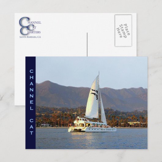 Kanaalkat op zonsondergang briefkaart (Voorkant / Achterkant)