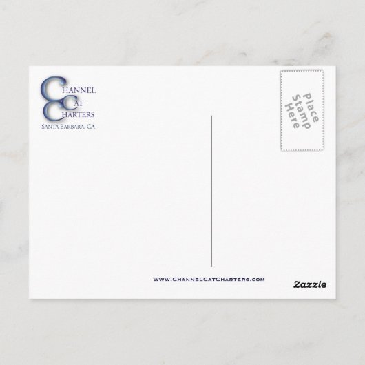 Kanaalkat op zonsondergang briefkaart (Achterkant)