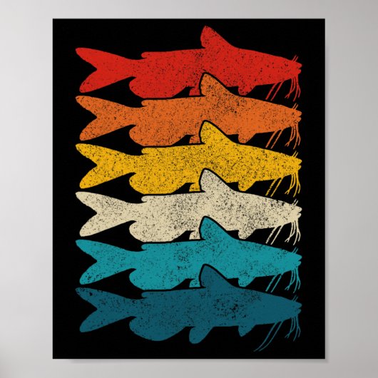 Kanaalmeerval Vintage Vis Meerval Vissen Poster (Voorkant)