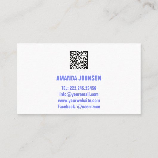 KANAALNAAM JE TUBER LOGO QR CODE BLAUW WIT VISITEKAARTJE (Achterkant)