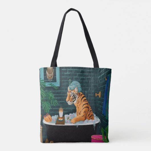 Kanaaltijger in Bath Tote Bag (Achterkant)