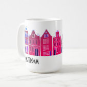 Kanaalwoningen Row Amsterdam Holland Nederlands Re Koffiemok (Voorkant links)