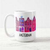 Kanaalwoningen Row Amsterdam Holland Nederlands Re Koffiemok (Links)
