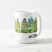 Kanaalwoningen Row Amsterdam Holland Nederlands Re Koffiemok (Voorkant rechts)