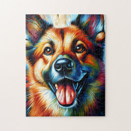 Kanaänhond Portret Acryl Kunstprint Hond Liefhebbe Legpuzzel