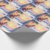 Kanaänhond Woestijn Steen Winter Kerst Kunst Cadeaupapier (Hoek)