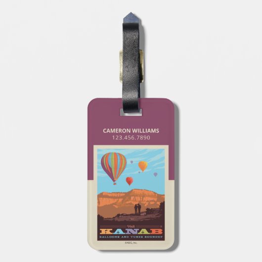 Kanab, Utah | Ballonnen en tunes Roundup Bagagelabel (Achterkant verticaal)