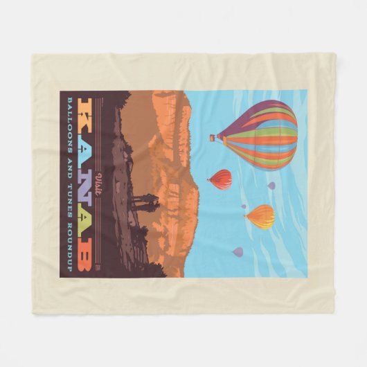 Kanab, Utah | Ballonnen en tunes Roundup Fleece Deken (Voorkant (Horizontaal))