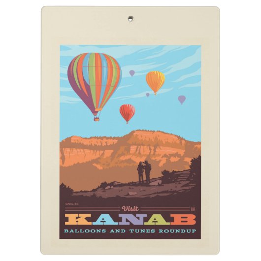 Kanab, Utah | Ballonnen en tunes Roundup Klembord (Achterkant)