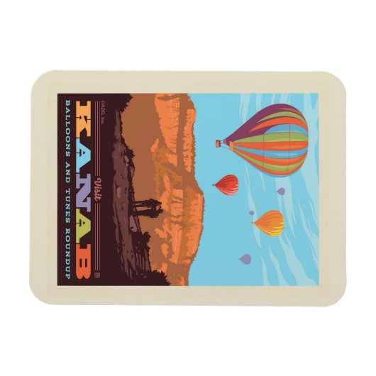 Kanab, Utah | Ballonnen en tunes Roundup Magneet (Horizontaal)