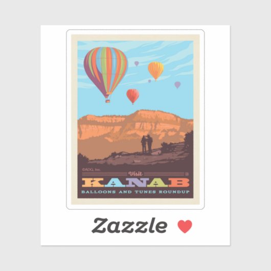 Kanab, Utah | Ballonnen en tunes Roundup Sticker (Vel)