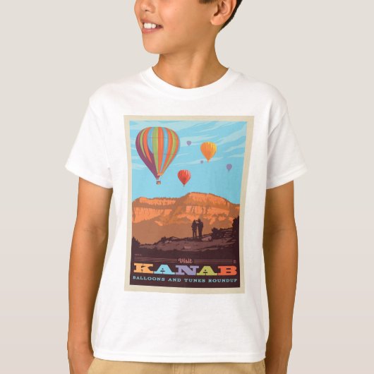 Kanab, Utah | Ballonnen en tunes Roundup T-shirt (Voorkant)