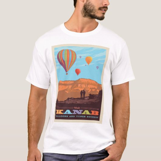Kanab, Utah | Ballonnen en tunes Roundup T-shirt (Voorkant)