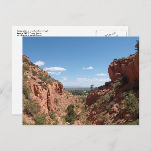 Kanab, Utah gezien vanuit Squaw Trail Briefkaart (Voorkant / Achterkant)