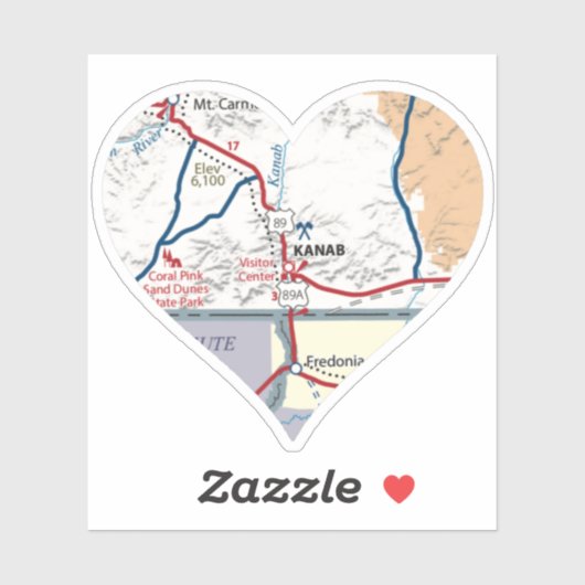 Kanab Utah kaart Sticker (Vel)