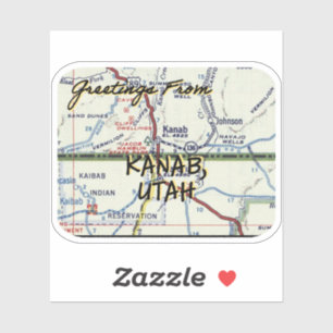 Kanab Utah kaart Sticker